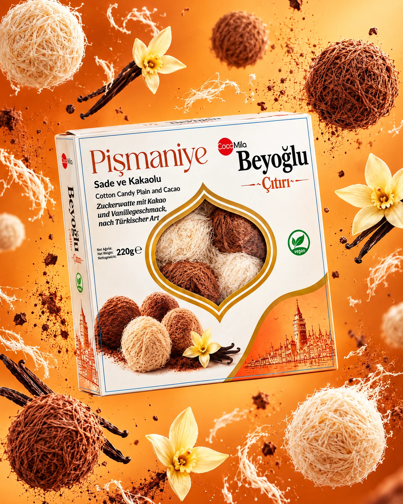 Pişmaniye Sade ve Kakaolu — 220 g — 2